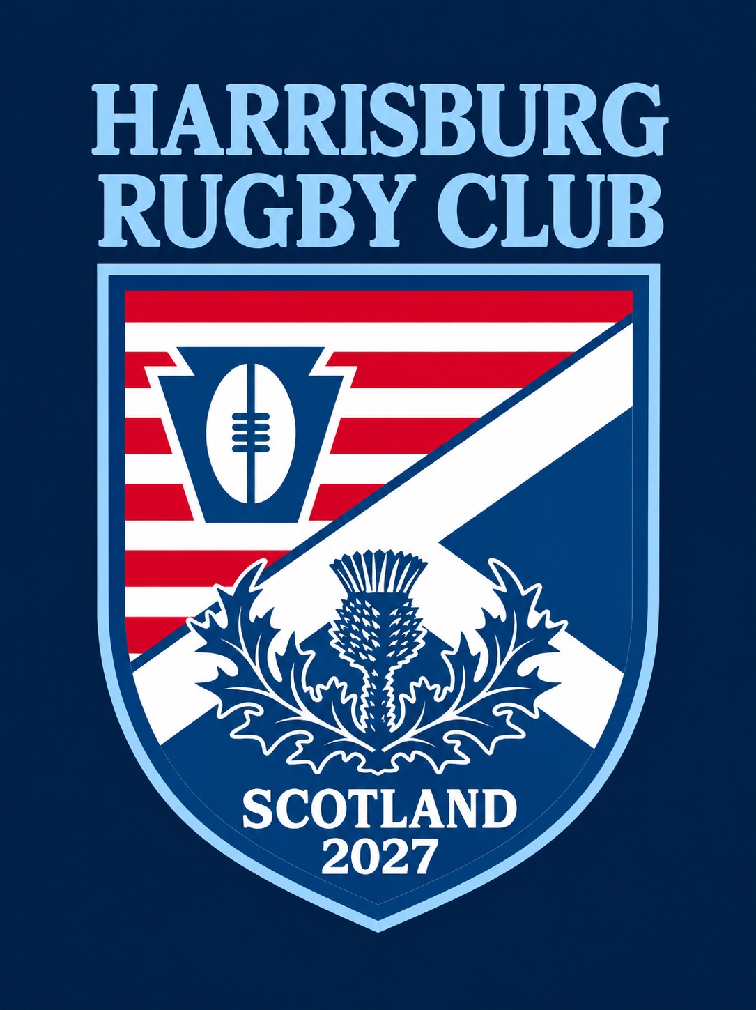 Harrisburg Rugby Club Scotland 2027 crest